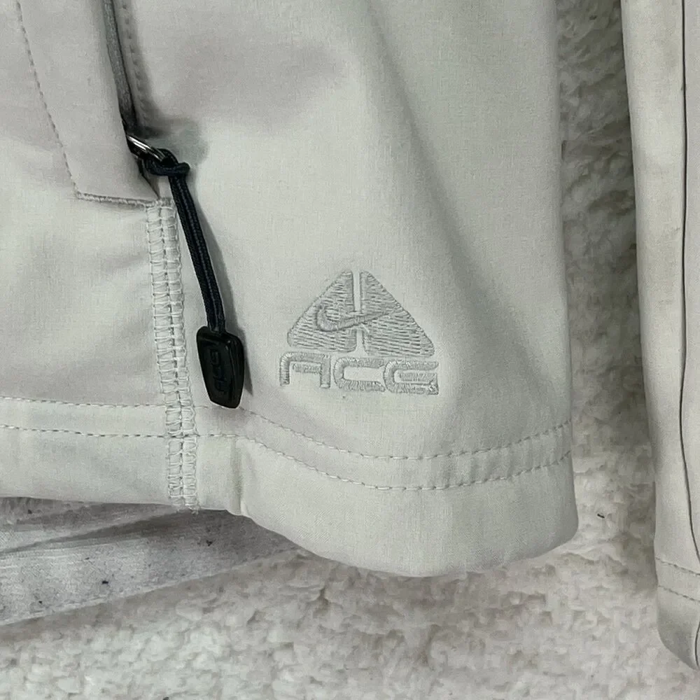 Vintage Nike ACG Jacket Womens Medium Cream‎ Y2K Full Zip Soft Shell Outdoors - Picture 5 of 10
